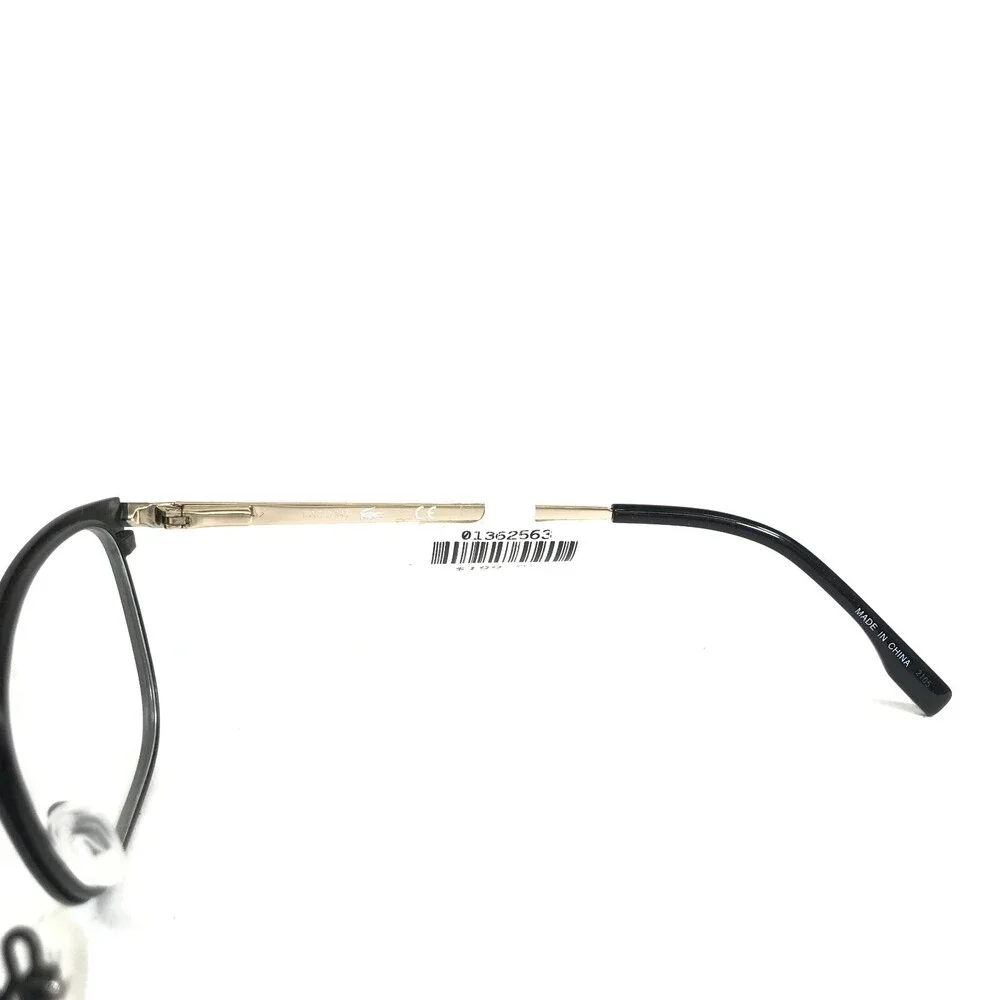Lacoste Eyeglasses Frames L2276 001 Black Gold Cat Eye Full Rim 56-19-140